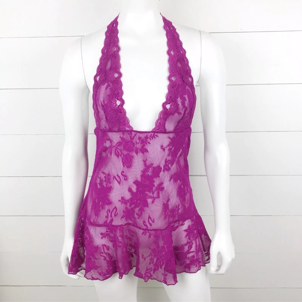 Victoria's Secret Womens Lace Plunge Purple Lingerie Extra Small
